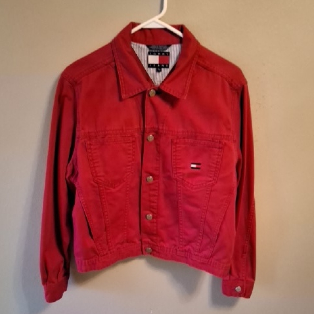 Tommy Hilfiger Women's Bold Red Denim Jacket
